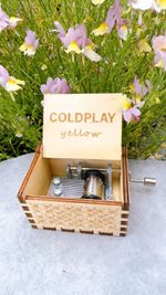 Coldplay Yellow Wooden Music Box - Customizable