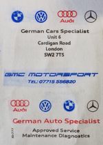 German car auto specialist garage mechanic service generic stamp audi vw, bmw mb