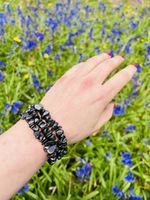 X3 Shungite Bracelets🖤Natural Crystal Reiki Protection Tumbled Chip🌺