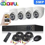 5MP Colorvu CCTV System Audio Colour Night Vision Security Camera DVR With HDD