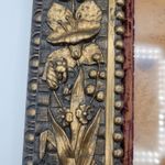 Late 1800's Victorian Gilded Frame-n-Frame Mohair Solid Panel Back Antique 8x10