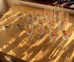 Vintage pheasant glasses .Set Of 16
