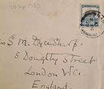 Palestine 1929 Nablus London WC1 SM Dyce Sharp Cover C6 