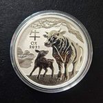 Perth Mint 2021 Australia Lunar Ox $1 Coin 1oz Silver .9999 Fine