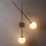 Brass Wall Sconce Mid Century Style Two Glass Globe Light Brass Sputnik Wall Sco