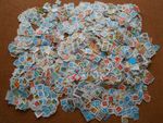 1 kg GB British stamps on trimmed paper. Kiloware. Bulk / job lot F.