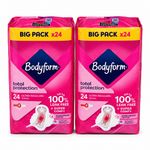 Bodyform Total Protection 100% Leak Free Mega Pack 24pc ×2 Multi Pack