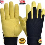 Leather Work Gloves Gardening Thorn Proof Builders Grip Hand Protection Safety