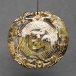 2.7" Old Chinese Jade Hand Carved two Pi Xiu Beast Statue Yubi Amulet Pendant