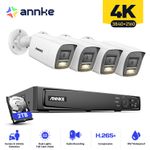 ANNKE 4K Colorvu CCTV System POE IP Camera Audio In 12MP 8CH H.265+ NVR 2TB IP67