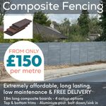 Composite fencing - 1.8m high - Posts - 4 colours - FREE DELIVERY - £150 P/M 