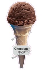 Ice cream van sticker Chocolate Single Scoop Cone trailer decals choc cone