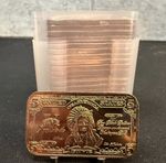 1oz .999 Copper Bar $5 Indian **FREE POSTAGE**