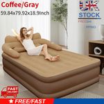 Inflatable High Raised Double Queen Size Air Bed Mattress w/ Pump & Pillow Set