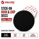 VELCRO® Sticky Pads Hook & Loop Discs-Squares 110mm - 145mm Black Self Adhesive