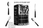Royal Cuisine 24 Piece Stainless Steel Cutlery Set with Holder | Fork Knife