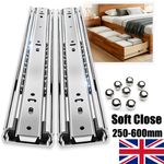 Heavy Duty Soft Close Drawer Runners Slides Full Extension Ball Bearing Rails UK