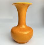 Antique Late 19th Century Mustard Yellow Vase Chinese / Burmantofts? Vase 20.5cm