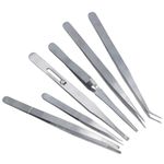 6pc Long Tweezer Set Self Locking Craft / Hobby Model Making Stamp TE291