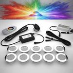 10 X 60mm LED Deck/decking Lights Multicolour RGB Colour Changing Kitchen Plinth