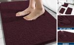 Bathroom Rugs 34x21, Extra Soft Absorbent Chenille Bath 34" x 21" Black Cherry