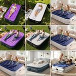 King Single Air Bed Inflatable Air Mattress Built-in Electric Pump Blow Up Bed