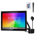 100W LED RGB Color Changing Floodlight Remote IP66 Outdoor Garden Security Light