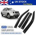 4pc Tinted Wind Deflector For Nissan Navara D40 2005-2014 Rain Guard Accessories