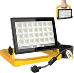 60W LED Work Light W/Stand Floodlight Plug-in Workshop Garage Security Lamp IP66