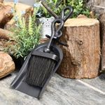 Deluxe Black Cast Iron Brush and Pan Set