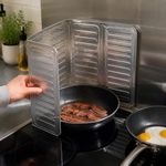Stove Burner Folding Splash Guard, Metal Oil Splash Screen, Cooking Essential