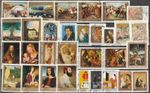 Art lot with stamps from Hungary with painting painting La peinture cuadro 2754