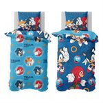 Sonic The Hedgehog Official Team Design Single Rotary Duvet Set Reversible