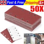 50pcs Sanding Sheets Hook & Loop Mouse Sanding Pads Sander Paper Rectangle Discs