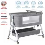 4-in-1 Baby Bedside Crib Sleeper Bassinet Safe Co-Sleeping Storge Easy install