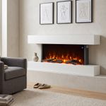 2kw Wall Mounted Electric Fireplace Fire Suite with 12 Colours LED Flame Effect