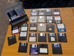 Vintage Floppy Discs & Rexel Holder Office Dressing BUMPF