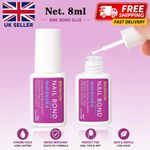 EXTRA STRONG NAIL GLUE BRUSH-ON FOR ACRYLIC TIPS PRESS,ON FIX BROKEN NAILS UK