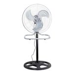 Floor Standing Pedestal Fan 18 Inch Oscillating Electric 3 Speed Black Cooling
