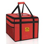 Red Food Delivery Bag 45L - Insulated Pizza Box, Hot Thermal Bags for Uber Eats
