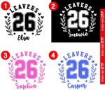Personalised School Leavers Class Of 2026 DTF Iron On Heat Transfer Girls Boys