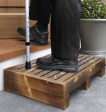 Natural Wood Instant Height Non Slip Outdoor Step Half Step Mobility Aid.