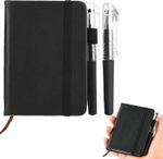 Pocket Notebook with 2PCS Pen, Small Black Notepad A7, Mini Note Book for Work P