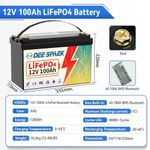 12V 100AH LiFePO4 Lithium Battery 10000+Cycle 200A BMS Solar RV Off-grid Boot