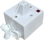 45A SHOWER CEILING PULL SWITCH NEON SOCKET PLUG AND BOX WHITE PLASTIC SQUARE 