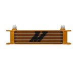 Mishimoto Universal 10 Row Oil Cooler - Gold -10AN Fittings