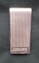 Vintage Solid Silver Money Clip CONCORDE Airline Souvenir Hallmarked for 1985
