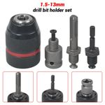 1.5 - 13mm Keyless Drill Chuck Screwdriver Impact Driver Adapter 1/4" Hex-Shank