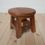 Child's Kids Children Rustic Plain Solid Wooden Milking Stool Plant Stand FU-622