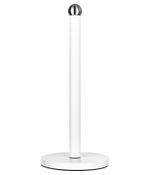 Stainless Steel White Kitchen Towel Roll Pole Holder Fits Jumbo Rolls Non Slip